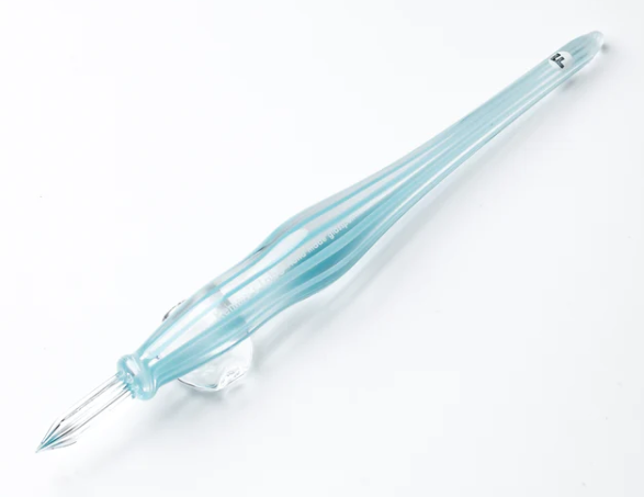 ケミーズラボ　ガラスペン　太軸ストライプ　F(細字)　アズール