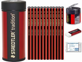 ステッドラー 鉛筆セット トラディション 12硬度 限定メタル缶ケース 61110SET