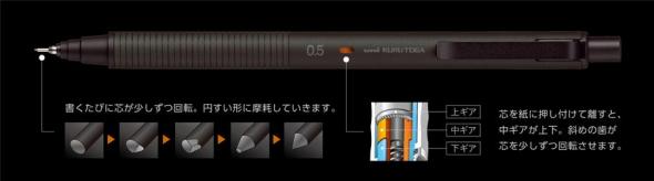 UNI　シャープペンシル　クルトガメタル　0.5mm　ノクターンブラック　M5-KH 1P